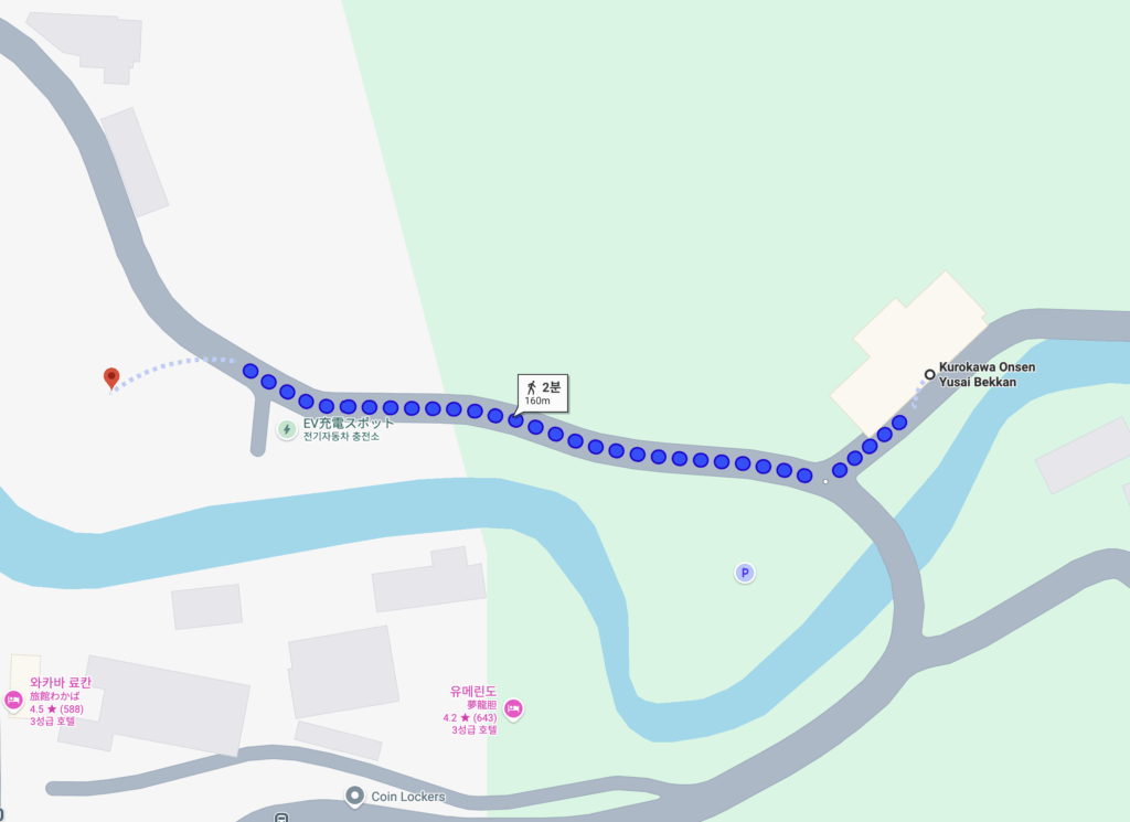 쿠로카와 유사이 온센 - 별관에서 본관 가는 방법